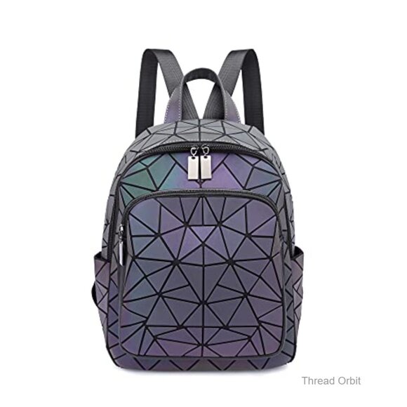 Large Capacity Holographic Reflective Luminous Backpack Daypack for Women main image 6